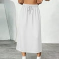 thumbnail image 6 of Women's Midi Skirts Summer Elasticated Waist Ladies Skirts With Pockets White XXL, 6 of 6