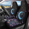 thumbnail image 2 of POLERO Breathable Vehicle Seat Covers for Van, Washable Nonslip Front Seat Cover Polyester Set of 2, Moon Star Flower Field, 2 of 9