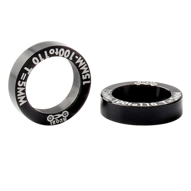 2 arandelas de conversión para buje de bicicleta de montaña de 5 mm, de 100 a 110 mm.