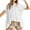 White, variant on Raeneomay Button Down Shirts for Women Short Sleeve Plus Size Shirt Casual Solid Color Single-Breasted Tops on Clearance