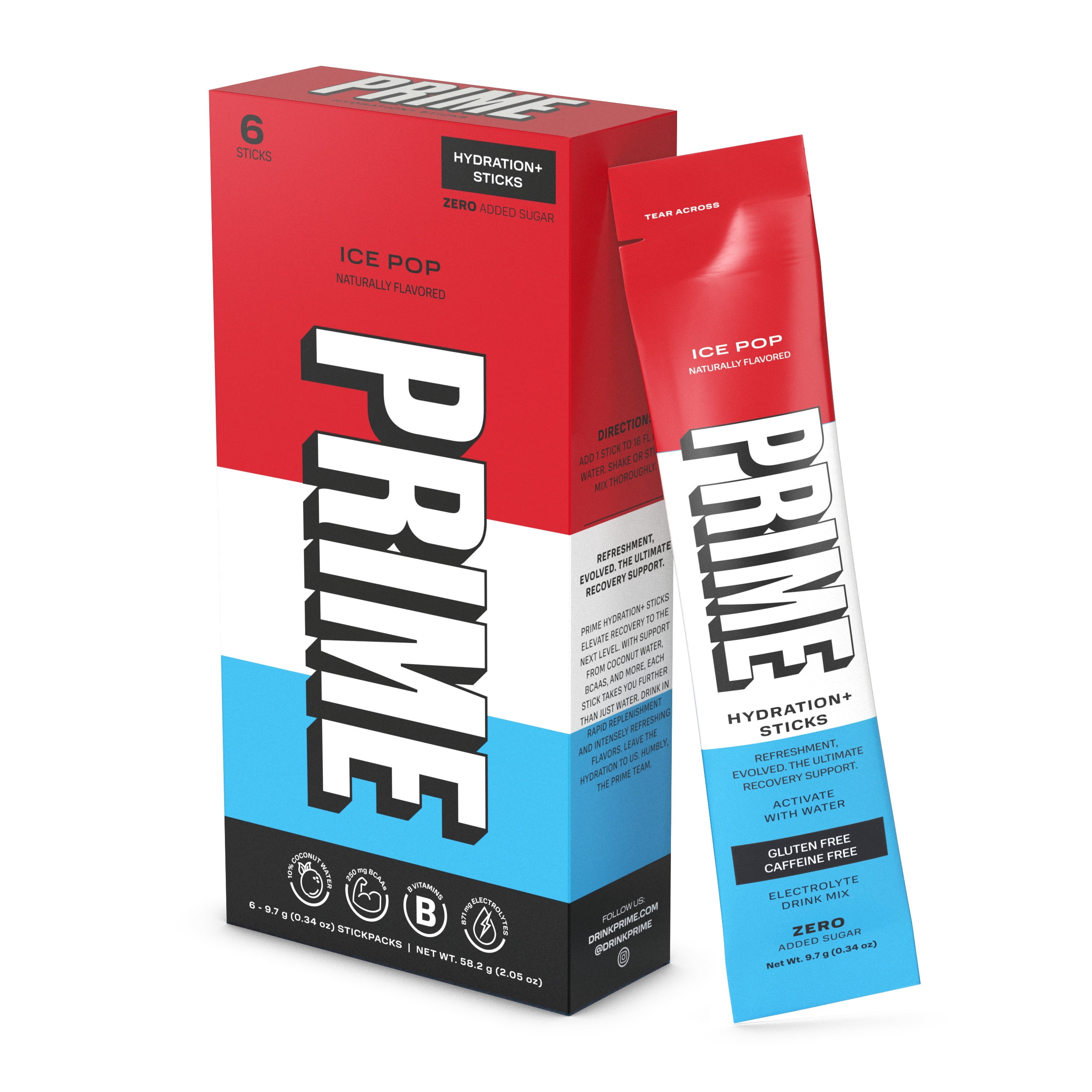 Prime Hydration Stick Pack, Ice Pop, 9.7g, 6 Count