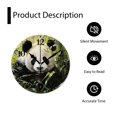thumbnail image 4 of 12 Inch Wall Clock Battery Operated Silent Clock Decorative for Office, Kitchen, Outdoor, Living Room，Green Bamboo with Cartoon Panda Art on White Pattern, 4 of 4
