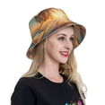 thumbnail image 6 of KLL Tropical Sunset Beach Scene Bucket Hat for Women Men Packable Travel Beach Sun Hat Outdoor Rave Accessories Reflective Fisherman Cap, 6 of 7