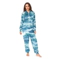 thumbnail image 2 of FORMRS Onesies Pajama for Adults Unisex Hoodie Winter Jumpsuit One Piece Sleepwear, Sizes S-2XL, Green Watercolor Ocean Waves, 2 of 7