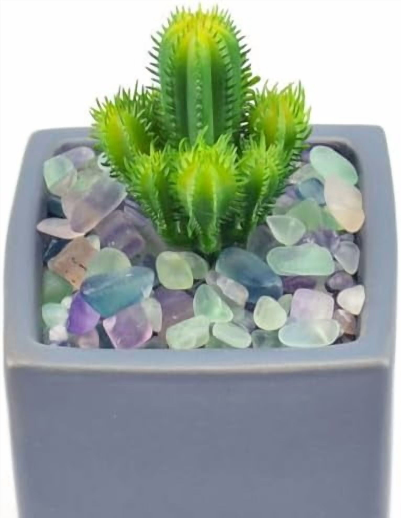 Decorative Crystal Pebbles, 1 Lb/460g (Fill 0.9 Cup) Natural Quartz Stones Aquarium Gravel Sea Glass Rock Sand for Fish Turtle Tank/Air Plants Decoration