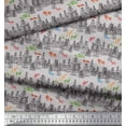 thumbnail image 2 of Soimoi Velvet Fabric Animals,Bird & Tree Modern Style Decor Fabric Printed Yard 58 Inch Wide, 2 of 3