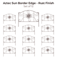 thumbnail image 2 of Panacea Steel Aztec Sun Garden Border Fence Edge - Rust Finish, Set of 12, 2 of 5