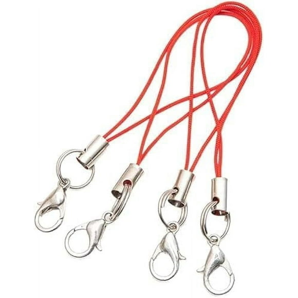 20Pcs Mobile Phone Rope Strap Charm Lariat Lanyard Phone Charms with Lobster Clasp Cords for Cellphone/USB Drive/Keychain/DIY Jewelry Accessories Red