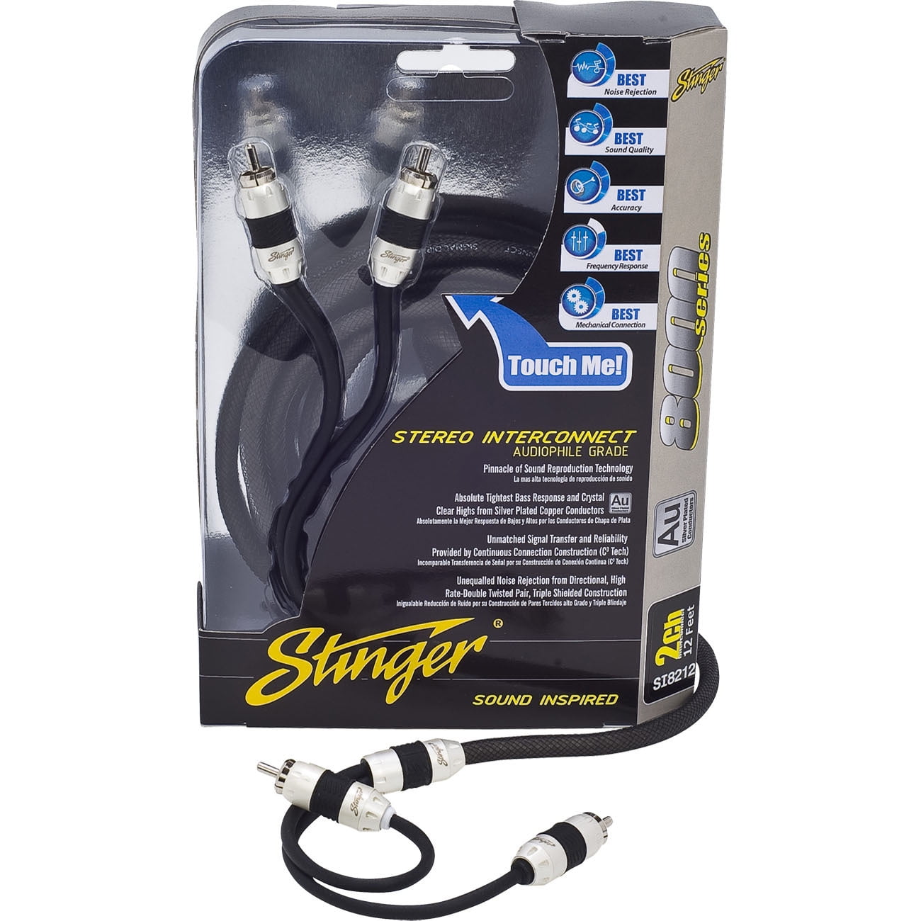 Stinger SI8212 12-Foot 2-Channel 8000 Series Audiophile Grade RCA Interconnect Cable