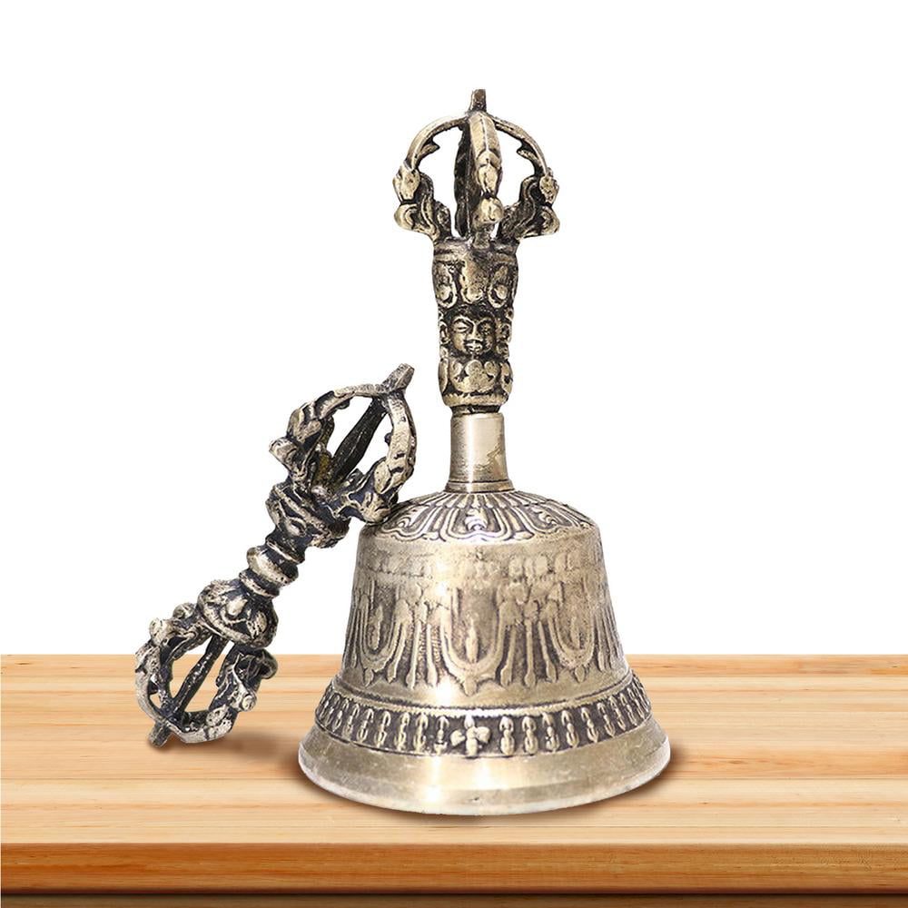 Tibetan Buddhist Meditation Bell and Dorje Set Handmade Meditation Altar Ritual Yoga Vajra Bell size 