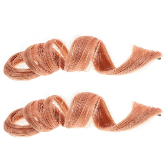 LOLIPPYY 2Pcs Light Pink Hair Extensions Wavy For Women Party And Everyday Wear