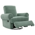 thumbnail image 6 of Harper & Bright Designs Convertible Chaise Lounge Indoor, Chenille Manual Recliner Single Sofa, Accent Chair with Adjustable Backrest for Living Room, Mint Green, 6 of 14