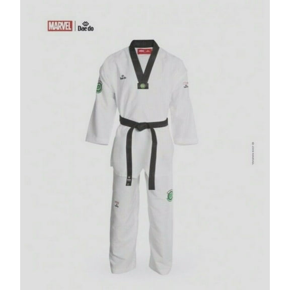 Marvel Dao Do Hulk Black Collar Taekwondo Dobok Size 6 NEW