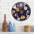 thumbnail image 3 of Yayeee Wall Clock Battery Operated 11.9" Silent Quartz Non-Ticking for Living Room Decor, Orange Halloween Ghosts, 3 of 8