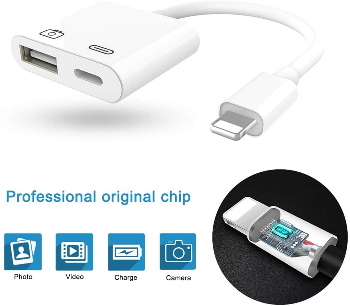 Buy Lightning to USB Camera Adapter with Charging Port, Lightning