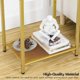 thumbnail image 5 of Mesa auxiliar, mesita de noche delgada de 3 niveles con estantes de almacenamiento, mesa auxiliar moderna, mesita de noche de vidrio templado, para sala de estar, dormitorio, dorada GD77BZ01, 5 of 8