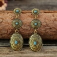 thumbnail image 4 of Country Concert Outfits for Women Western Earrings CowBoy CowGirl Drop Dangle Earring Vintage Oval Earring Turquoise Jewelry Western Accessories, 4 of 19