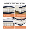 thumbnail image 6 of Navy Beige Striped Wrap Around Bed Skirts for Queen Bed 16" Drop, Bed Skirt with Adjustable Elastic Belt Dust Ruffle Bed Valance for Bedroom Hotel Luxury Gradient Geometric Blue White Bed Frame Cover, 6 of 7