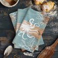thumbnail image 6 of Coastal Octopus 1 Pack Kitchen Towel, Water Absorbent Dish Towel, Summer Coral Ocean Vintage Wood Decorative Hand Towels - Quick Drying Cloth for Cooking Baking, 18x28 Inch, 6 of 8