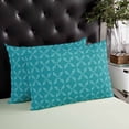 thumbnail image 4 of Teal Morocco Throw Pillow Cover 24 x 36 Inch Decorative Pillow Cover Geometric Leaf Diamond Lattice Abstract Lumbar Pillowcase Seasonal Rectangle Cushion Case for Couch Sofa Bed Living Room, 4 of 7