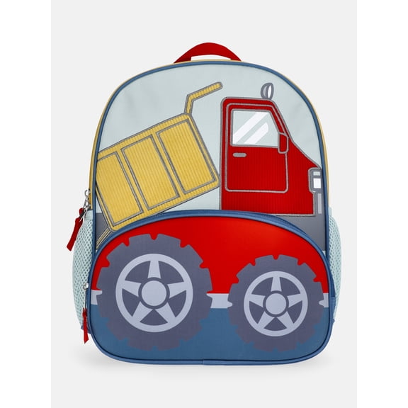 Wonder Nation Toddlers' 13.5” Beep Beep Dump Truck Backpack, Dusty Denim