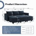 thumbnail image 2 of HONBAY Reversible Sectional Sofa Bed with Storage,  L/U Shaped Sofa Bed with Storage for Living Room, Dark Blue, 2 of 6