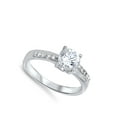thumbnail image 4 of Women's Solitaire Clear CZ Wedding Ring .925 Sterling Silver Band White Jewelry Female Size 10, 4 of 4