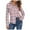 Light Pink, variant on Womens Blouses autumn winter Casual Roll Up Long Sleeve Boyfriend plaid print Button Down Flannel tops