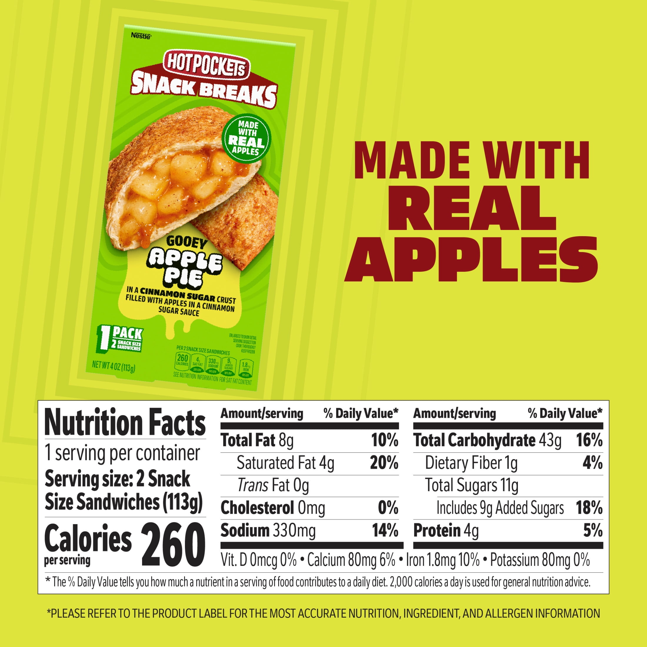 Hot Pockets Snack Breaks Apple Pie, Frozen Treats, 4 Oz, 2 Count