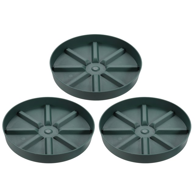 Unique Bargains Plant Pot Saucers 10.5 Inch, 3 Pack Plastic Round Plant Pot Flower Drip Tray, White