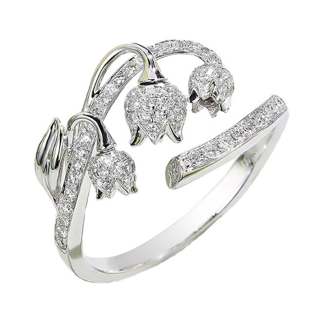 Sonducket Anillo de apertura para mujer, flor, cristal, nudillo abierto, joyería, Metal, moda, decoración de mano, fiesta, compromiso, Ropa, zapatos y accesorios Miscelánea