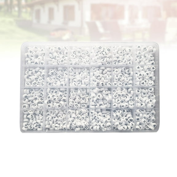 Toyvian 1350Pcs White Plastic Oblate Beads for Jewelry Making and Craft Projects