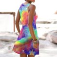 thumbnail image 3 of WILLBEST Vestidos de Verano para Mujer, Vestido Holgado de Verano sin Mangas con Estampado Floral y Cuello En V, Vestido Informal de Playa con Agujeros, Minivestido Grande​​, 3 of 3