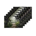 thumbnail image 4 of MKHERT Gothic Medieval Style Passage to Mysterious Castle in Forest Placemats Table Mats for Dining Room Kitchen Table Decoration 12x18 inch,Set of 6, 4 of 4