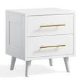 thumbnail image 5 of Aiho 2 Drawer Dresser, Chest of Drawers Nightstand Storage Tower Storage Wooden Dresser for Living Room, Bedroom, Hallway - White, 5 of 10