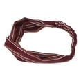 thumbnail image 5 of Unique Bargains 1 Pc Fashion Pinstripe Pattern Cross Elastic Hairband for Women Wine Red, 5 of 6