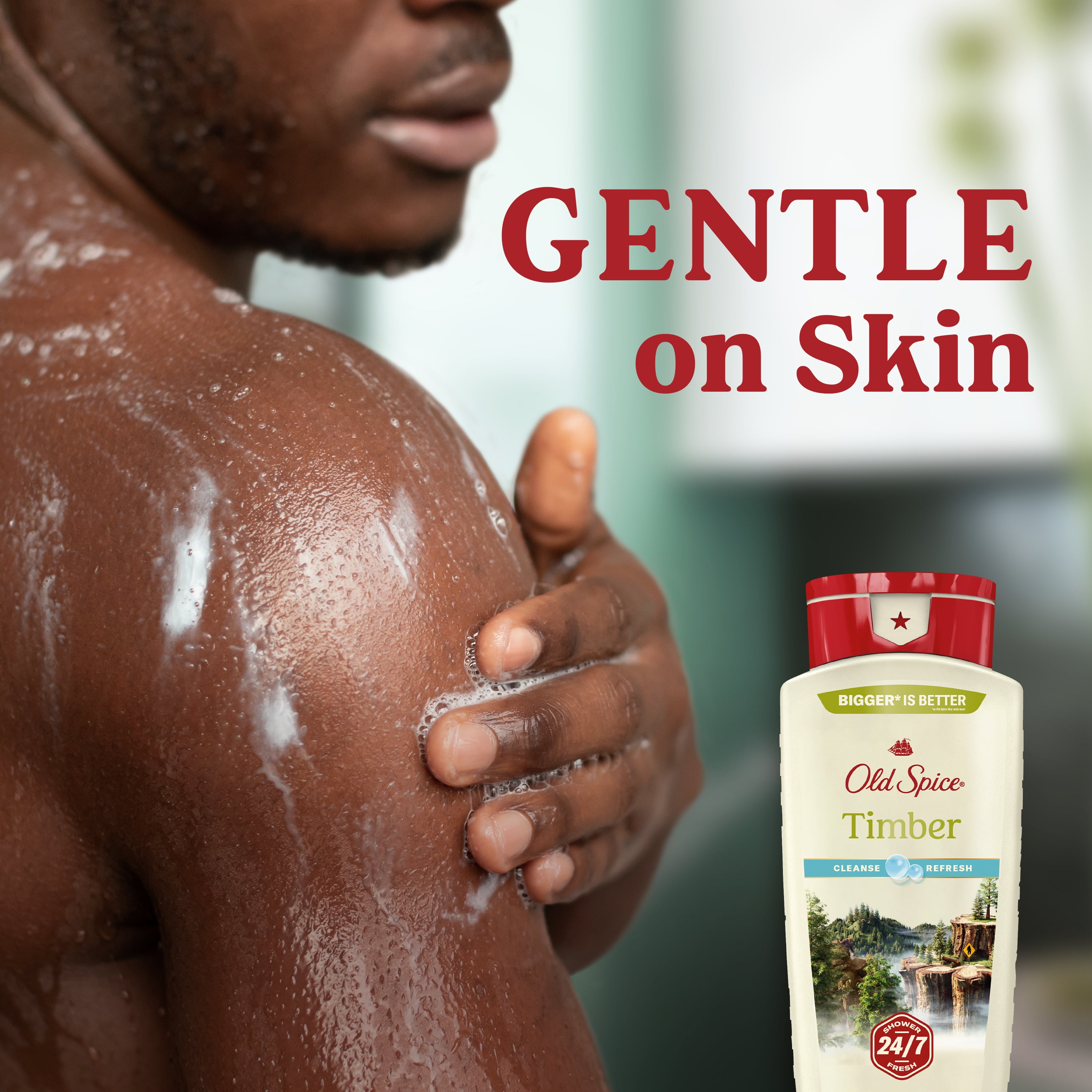 Old Spice Body Wash, Fresher Timber Scent  for Men, 18 oz