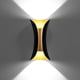 thumbnail image 1 of Aplique de pared LED moderno y creativo de 6W, lámpara de pared impermeable IP65, bañador de pared LED de aluminio para interiores y exteriores para dormitorio, sala de estar, baño, entrada, escalera, porche, pasillo-(6000K) negro + dorado brillar Electrónica, 1 of 5