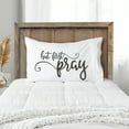 thumbnail image 2 of Personalized Planet But First Pray White Bedroom Pillowcase | Faith Inspired Bedroom Décor | Standard Queen Size Pillow Cover | 20x31, 2 of 2