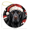 thumbnail image 3 of Christmas Ceramic Ornament Santa Hat Black Labrador Double-Sided Printed 3" Ceramic Christmas Ornament Dog Lovers Xmas Holiday Keepsake Christmas Tree Decoration Gifts Keepsake for Family, 3 of 8