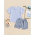 thumbnail image 3 of Toddler Boys Summer Shorts Sets, Short Sleeve Button Striped Tops and Drawstring Shorts Sets, 3 of 8