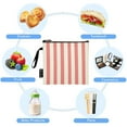 thumbnail image 5 of Haosy 3 Pack Reusable Ziploc Bags BPA Free Healthy Food Storage Bag Leakproof Sandwich Snack Freezer Bags Pale Red and Off-white Striped, 5 of 7
