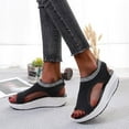 thumbnail image 5 of Anuirheih Womens Sandals Wedge Shoes, Comfortable Ankle Strap Open Toe Summer Sandals Casual Outdoor Mesh Breathable Wedges(Black), 5 of 8