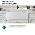 thumbnail image 4 of 32" L x 20" W Ceramic Double Basin Farmhouse Kitchen Sink with Basket Strainer, 4 of 7
