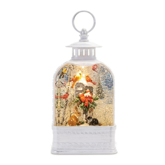 Melrose Plastic LED Snow Globe with Mailbox and Animals, Christmas, 9.75‚ÄùH, 6 Hour Timer, Batteries Not Included, USB C Included