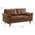 Muumblus 62' Faux Leather Love Seat Modern Loveseat, 2seat Sofa Couch