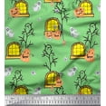 thumbnail image 1 of Soimoi Viscose Chiffon Fabric Haunted House,Pumpkin & Ghost Halloween Print Sewing Fabric Yard 42 Inch Wide, 1 of 1