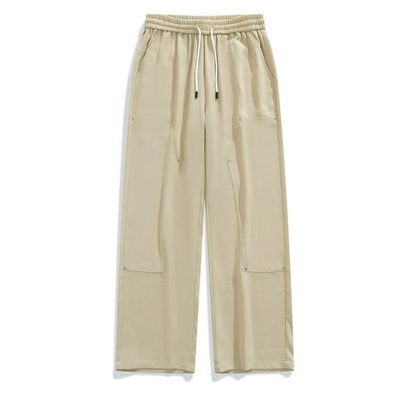 FDGIU Men's Cargo Pants - Lightweight Stretch Work Pants with Drawstring, Relaxed Fit with Pockets for Hiking & Casual