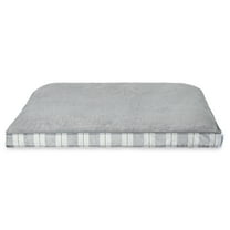 Vibrant Life Large Deluxe Gusset Pillow Dog Bed, Gray and White Plaid, 42" x 32"