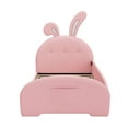 thumbnail image 4 of Churanty Twin size Rabbit-Shape Princess Bed for Girls,Twin Size Upholstered Platform Bed with Headboard and Footboard,Pink, 4 of 9